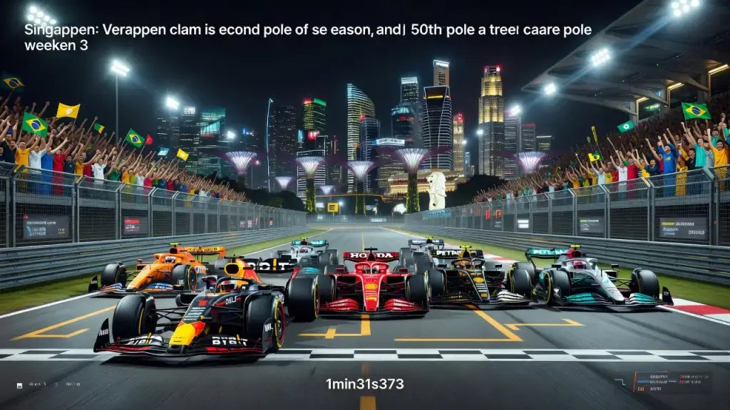 Verstappen crava pole em Singapura após duelo intenso com Ferrari